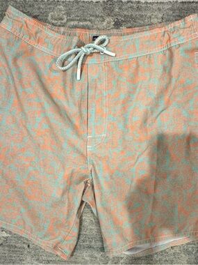 johnnie-O Coral & Mint Floral Swim Shorts